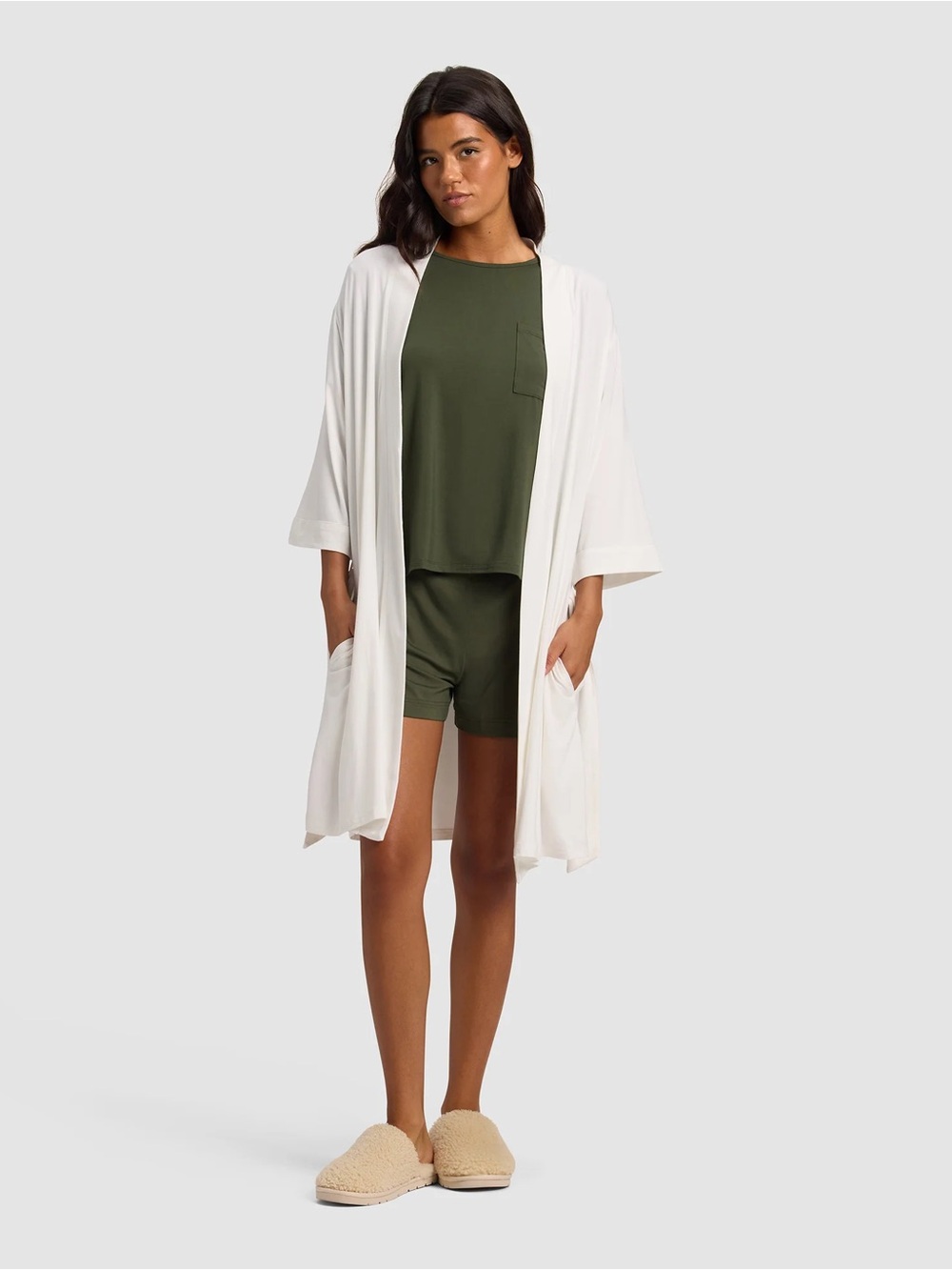 Women's Ivory Bamboo Robe